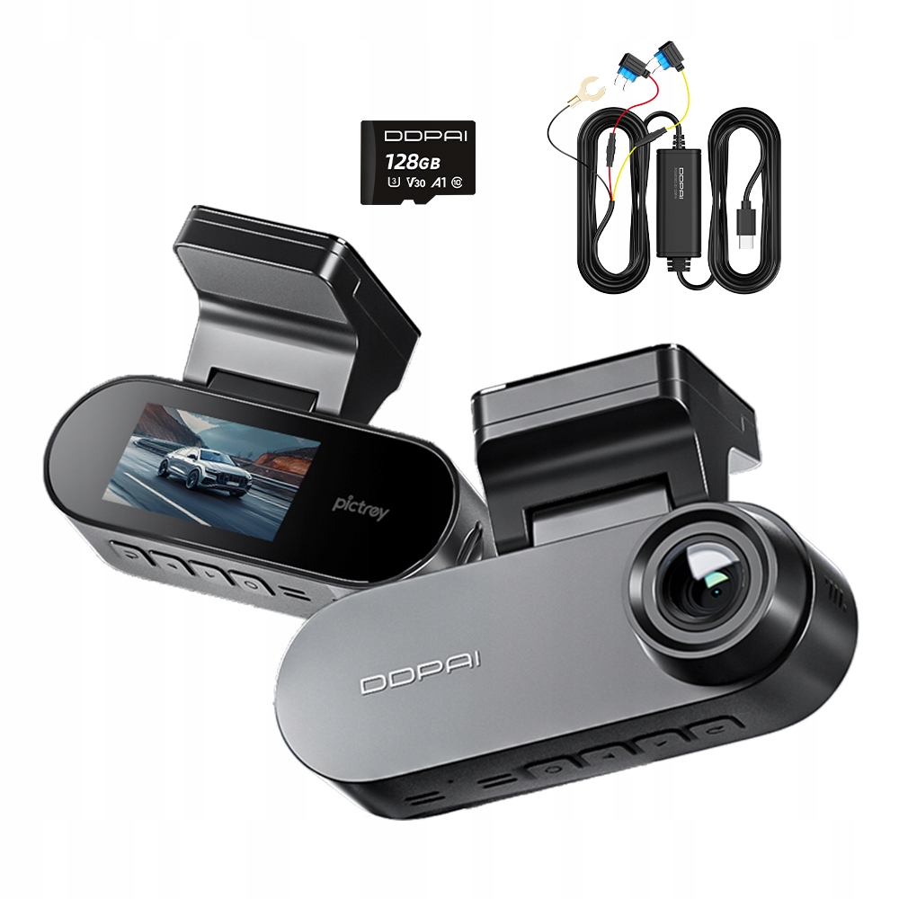 Automobilová Kamera Ddpai Videorekordér Pictrey A400 +128GB Hardwire Kit