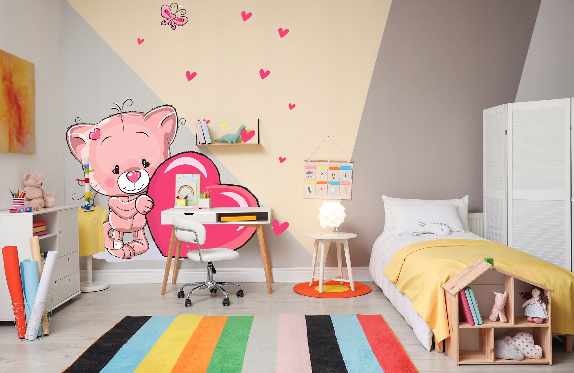 XL DUŻA Naklejka na ścianę KOTEK SERCA 57x48 Kod producenta MG935