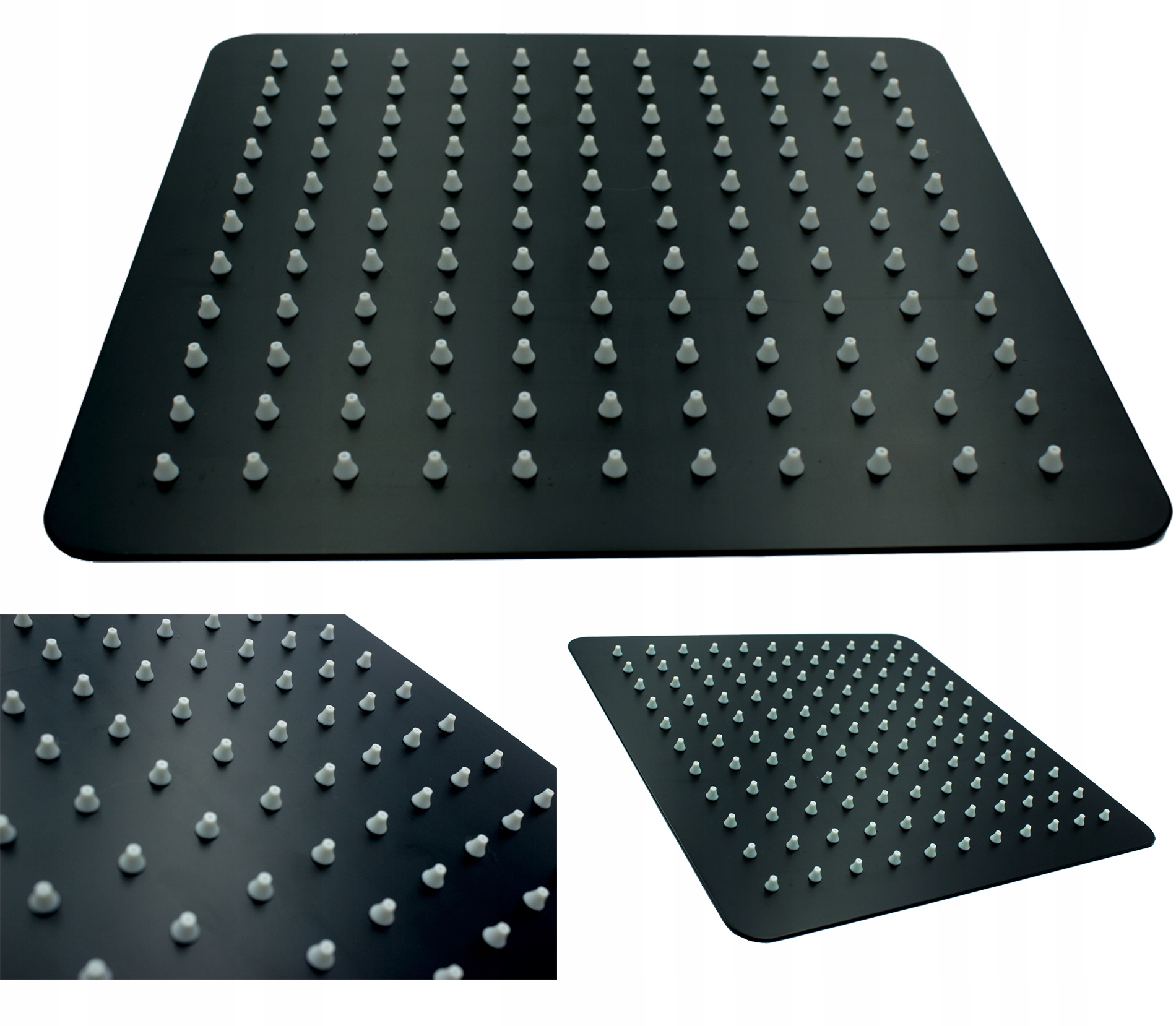 Sprchová Sprcha Čtvercová, Černá, Slim 25, Kovová