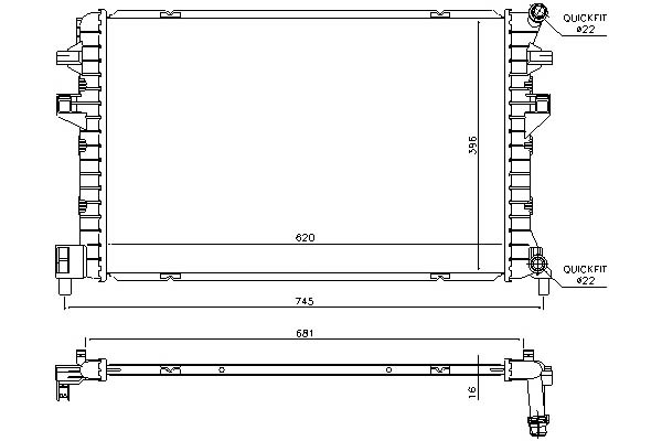 Nissens Chladič Motoru (kapalina Intercoolera) Au