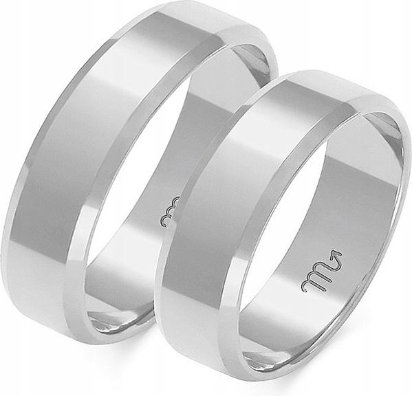 Bílé zlato snubní prsten svatba 14K zlatý 585 velikost 27 dámský pánský s gravírováním
