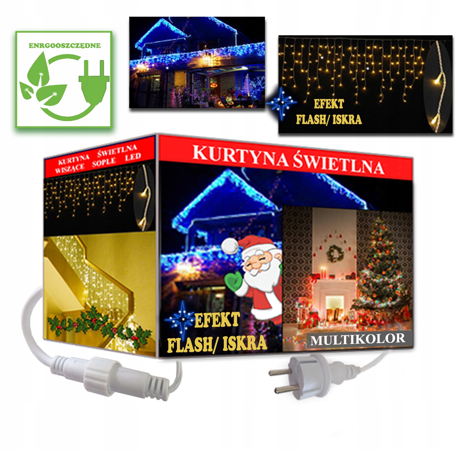 Záclona Rampouchy 500 Led Venkovní Multicolor+ Flash