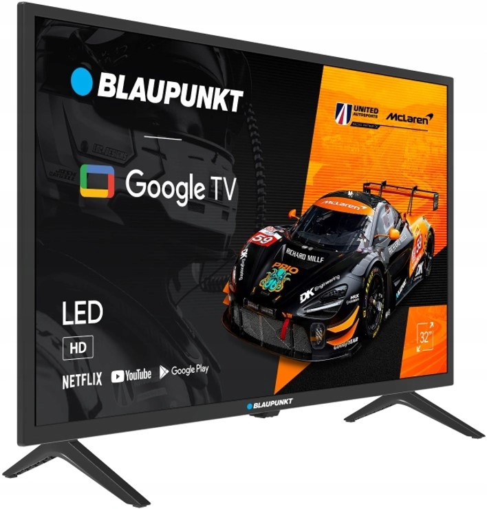 Telewizor 32 Cale Smart Tv Blaupunkt Led Google Tv DVB-T2 Hdmi Wifi Czarny