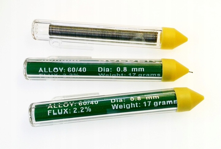 STCs0950 FLC17G08 cyna 0,8 mm z topnikiem, duża fiolka 17g (3mb)