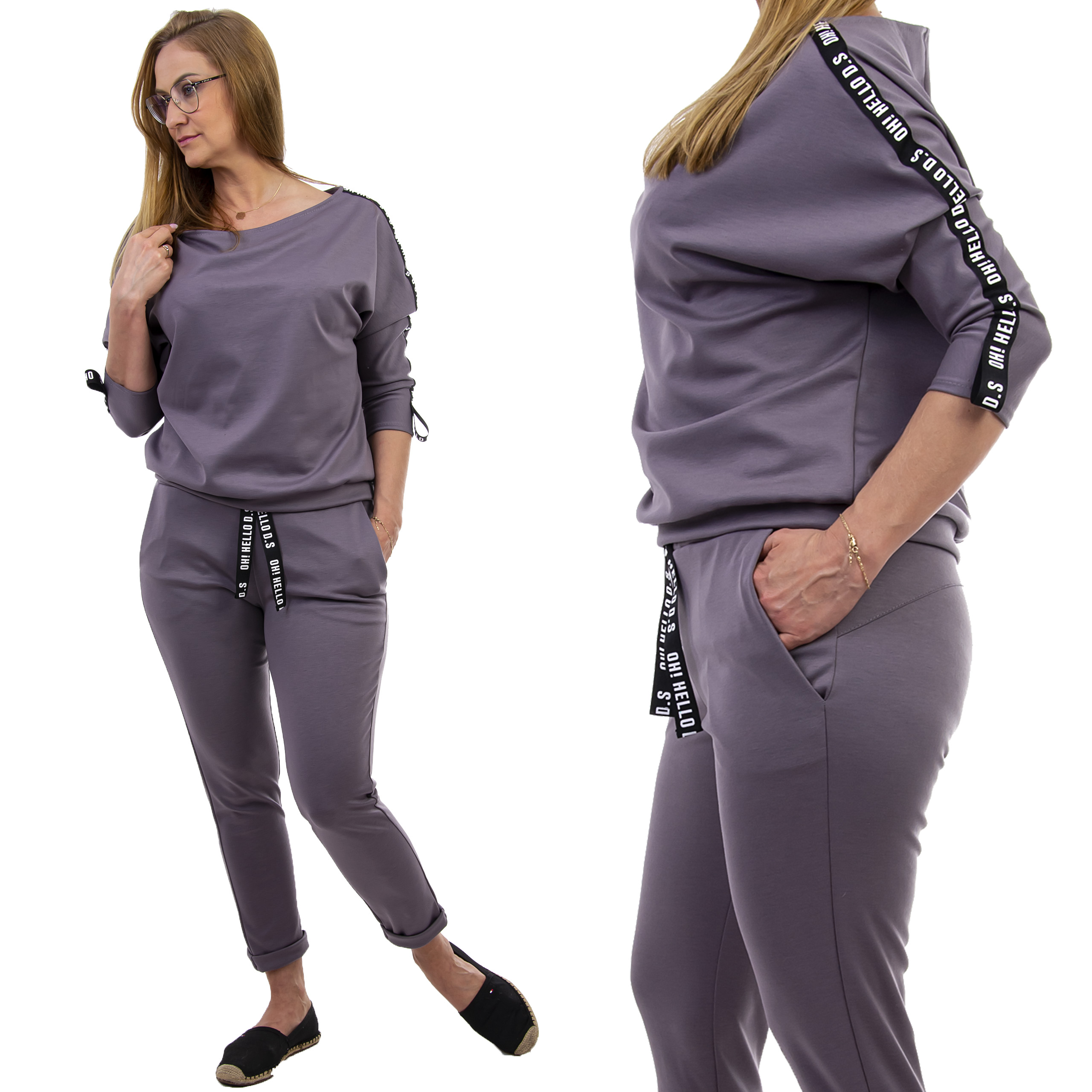 Z148 KOMPLET DRES LAMÓWKA MANKIET GRAFITOWY r 36