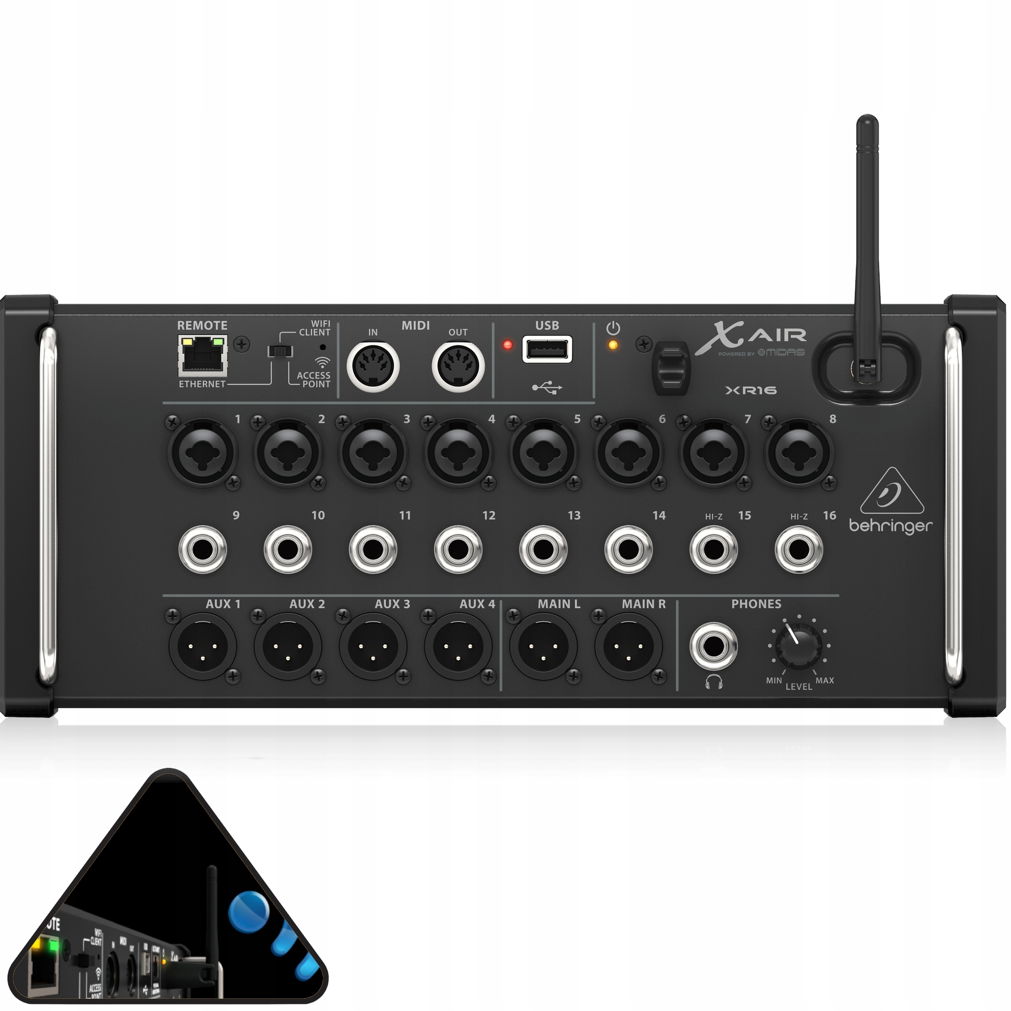XR16 X Air 16-wejściowy Mikser Cyfrowy WiFi Nagrywanie Usb Midas Behringer