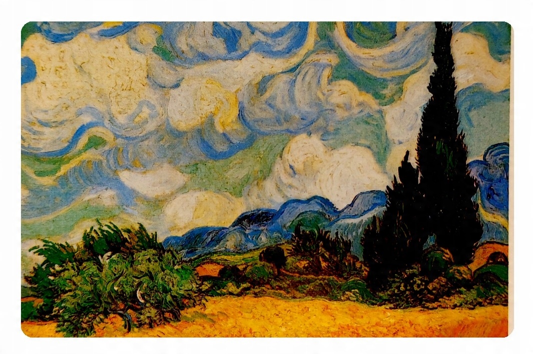 

Magnes Vincent Van Gogh Pole pszenicy z cyprysami