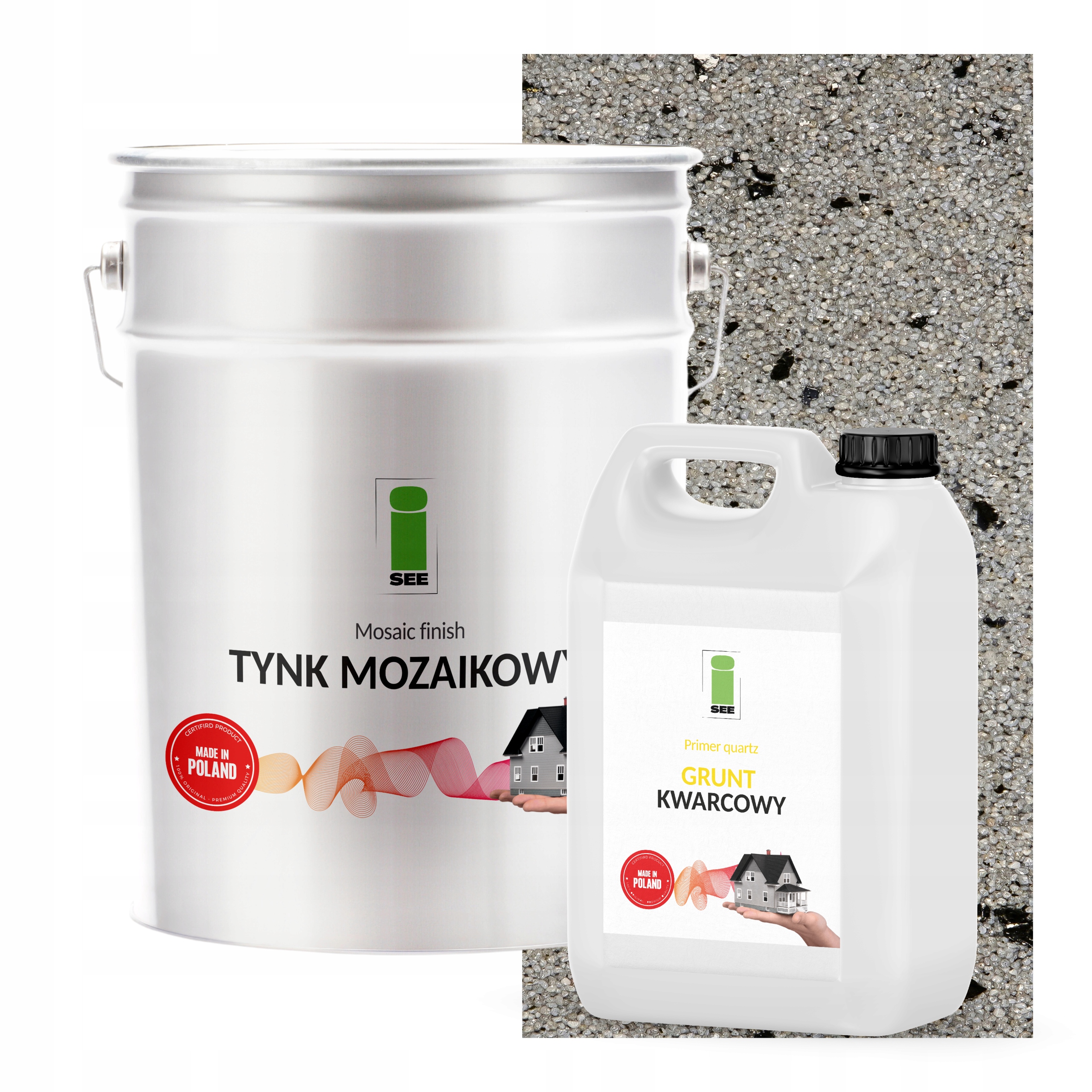 Mozaiková Omietka S Mikou Sivá 25Kg Základný Náter V Farbe Sada Na 6,6 m2