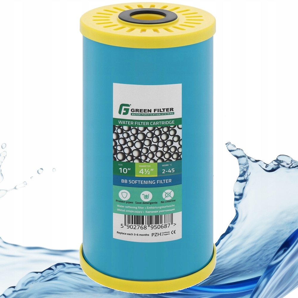 Vložka změkčující vodu, filtr na vodu 10 Big Blue Green Filter odstraňuje vodní kámen