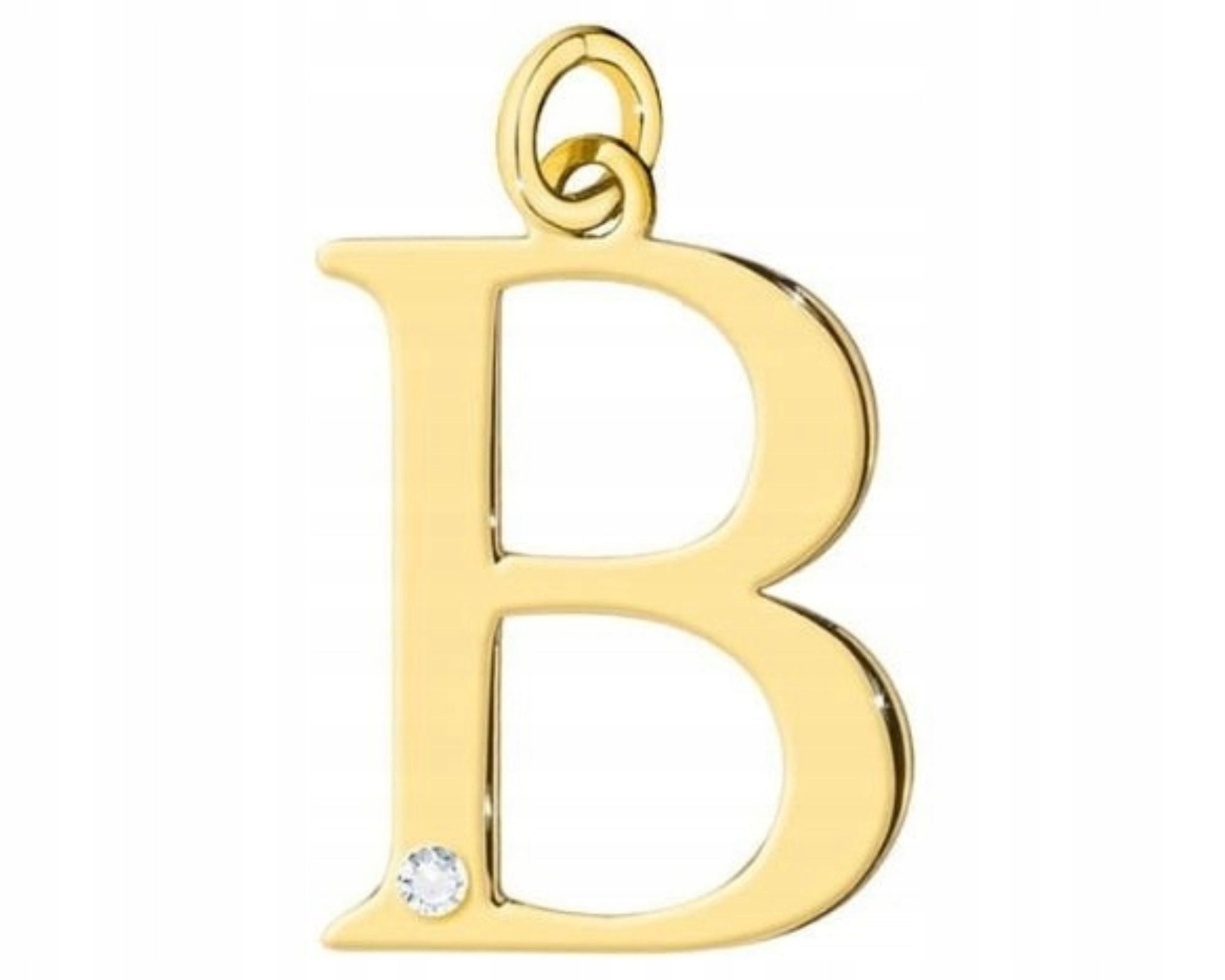 Zlatý Přívěsek Malé Písmeno B S Briliantem Gravírování