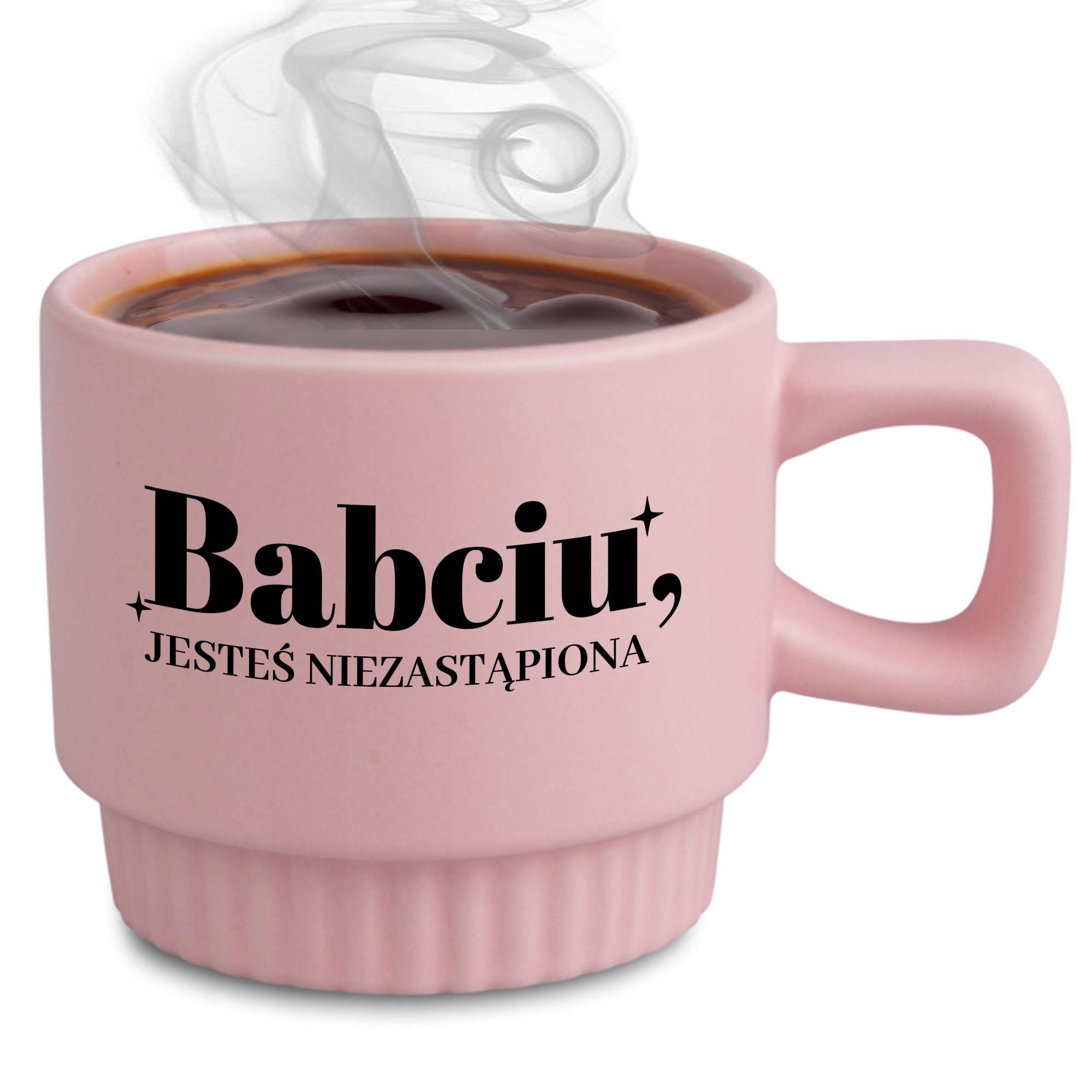 Riflovaný Hrnček Elegantný Darček Pre Babičku Ružový Nenahraditeľný