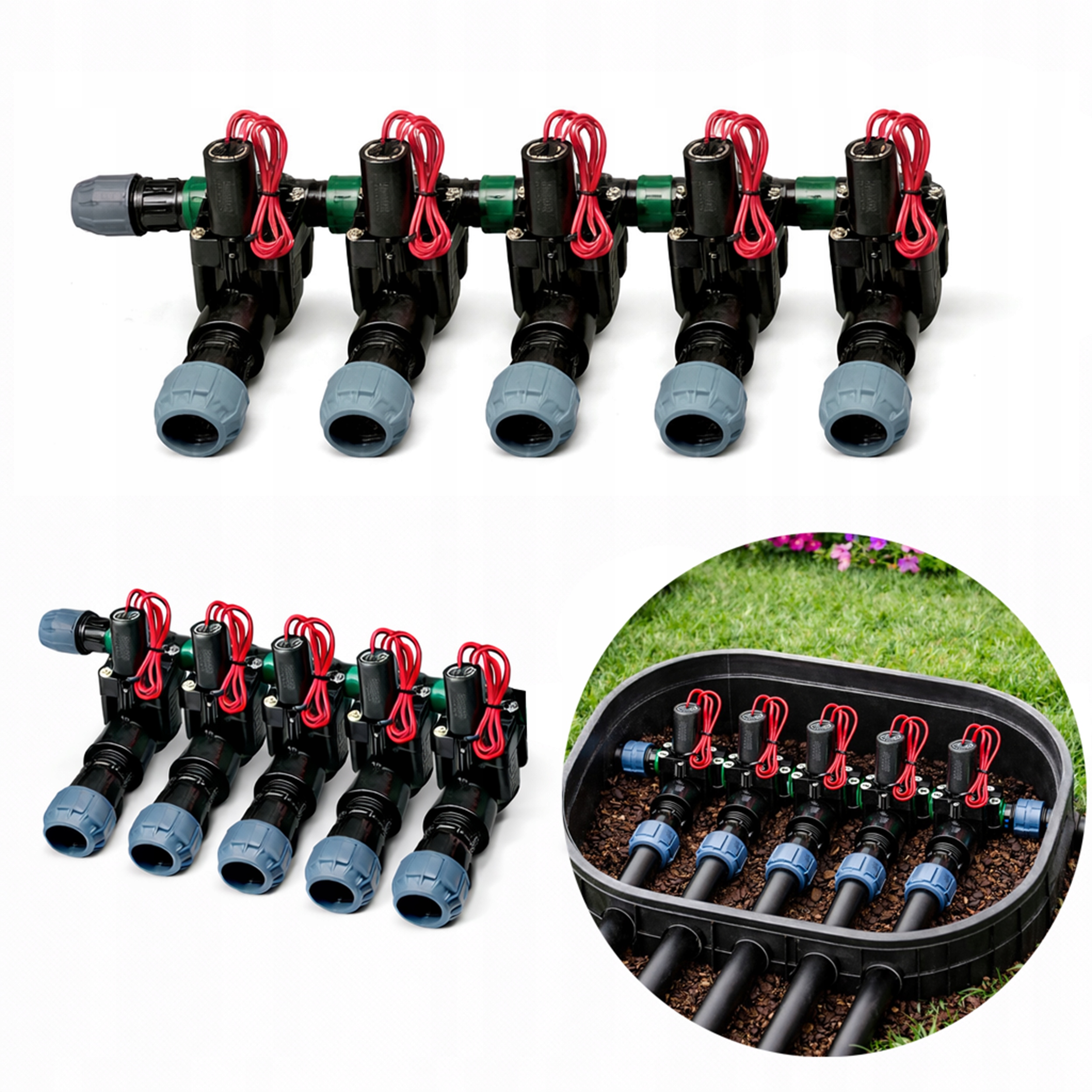 Kolektor Rozdělovač 5 sekcí Hunter Pgv 100 na trubku Pe 25 mm Zavlažování