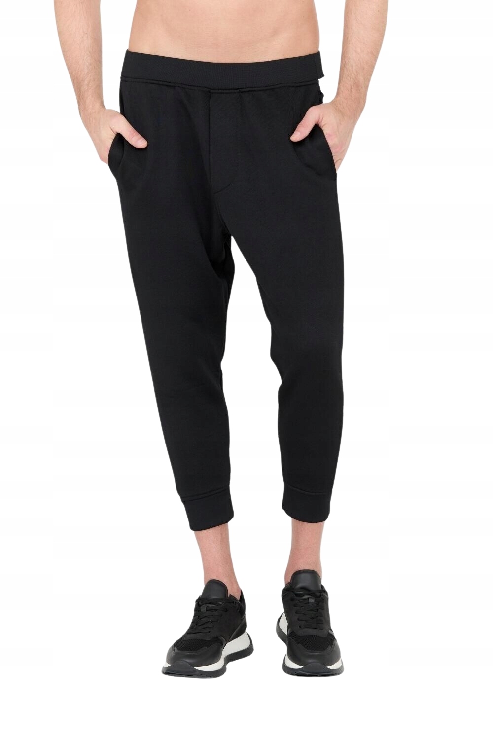 DSQUARED2 Černé tepláky s bílými pruhy XXL