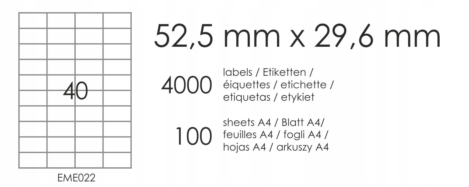 Etykiety samoprzylepne A4 100ark EMERSON 52,5x29,6 Marka Emerson
