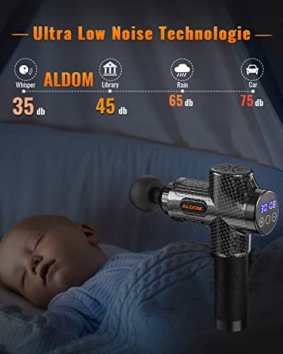 MASSAGEPISTOLE Urządzenie Do Masażu Mięśni 30 Poziomów 8 Głowic LCD — miniatura 3