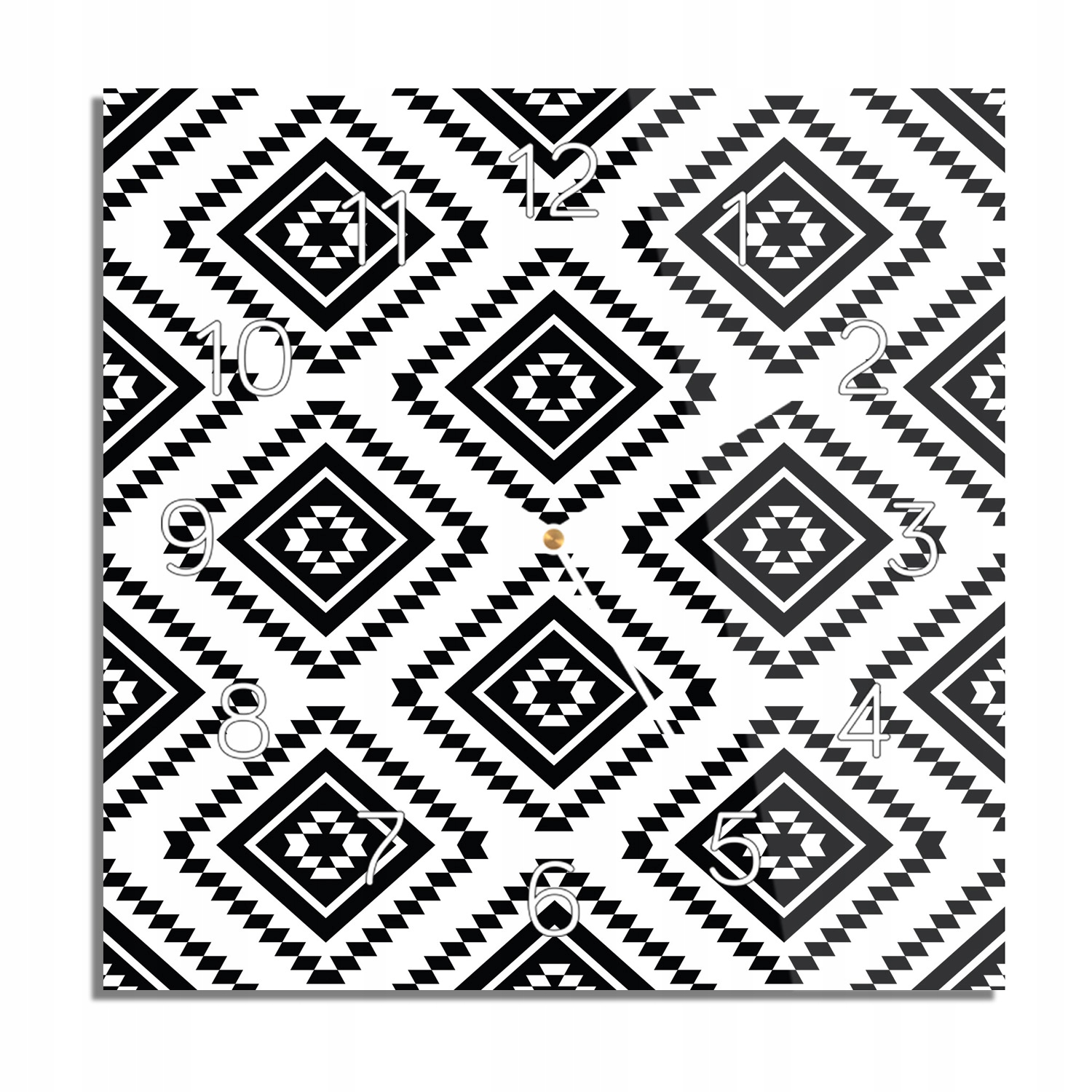 

Wzór etniczny aztec zegar na szkle na ścianę 30x30