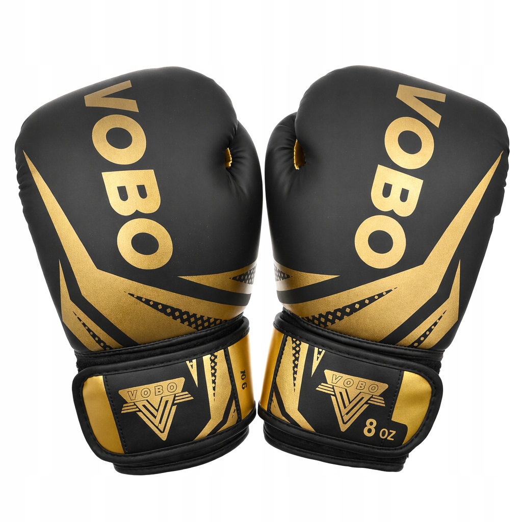 Rękawice bokserskie 8 oz dla dzieci do boksu złoto-czarne treningowe VoBo