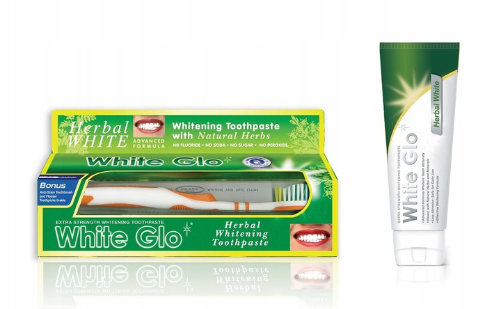 

White Glo Herbal Wybielająca Pasta bez Fluoru 150g