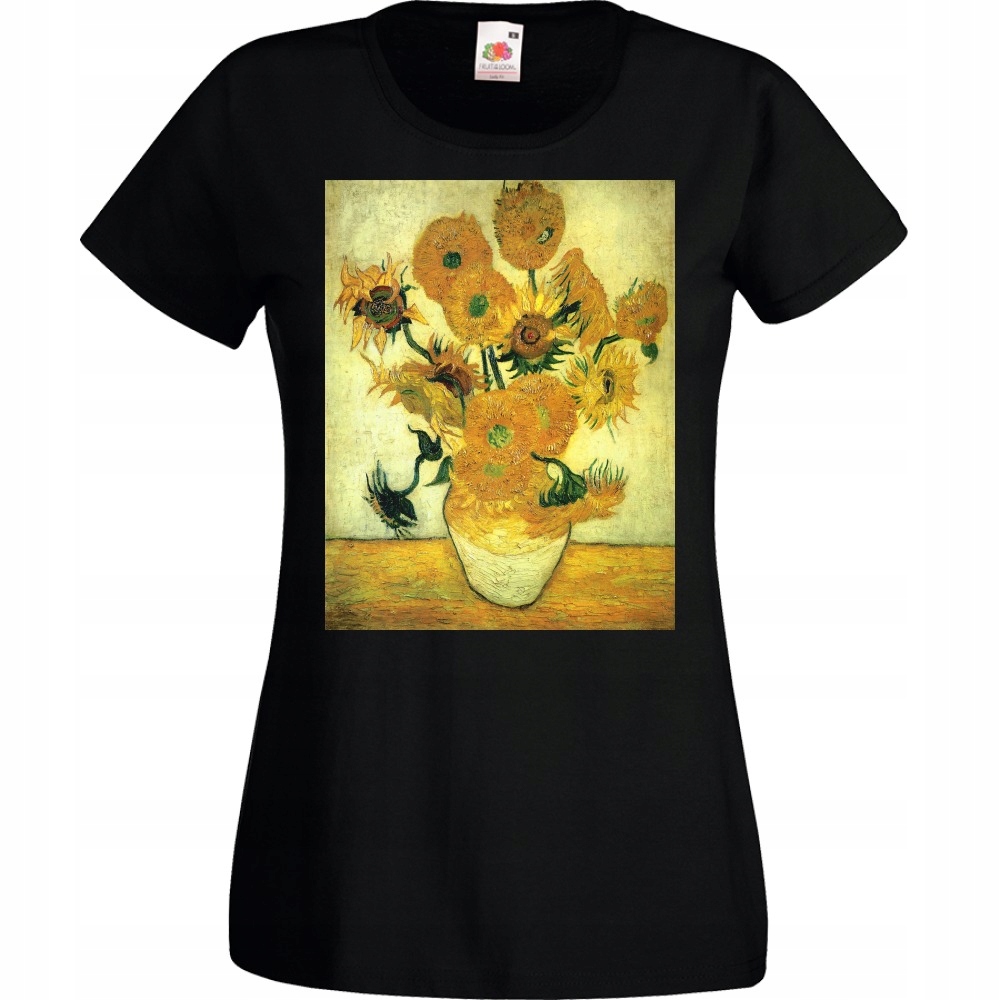 

Koszulka z nadrukiem Van Gogh słoneczniki XL czarn