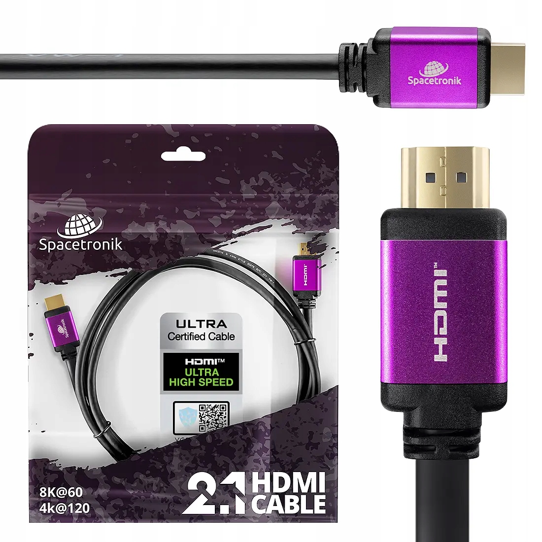 Kabel Uhs Hdmi 2.1 8K Spacetronik SH-SPR010 1m