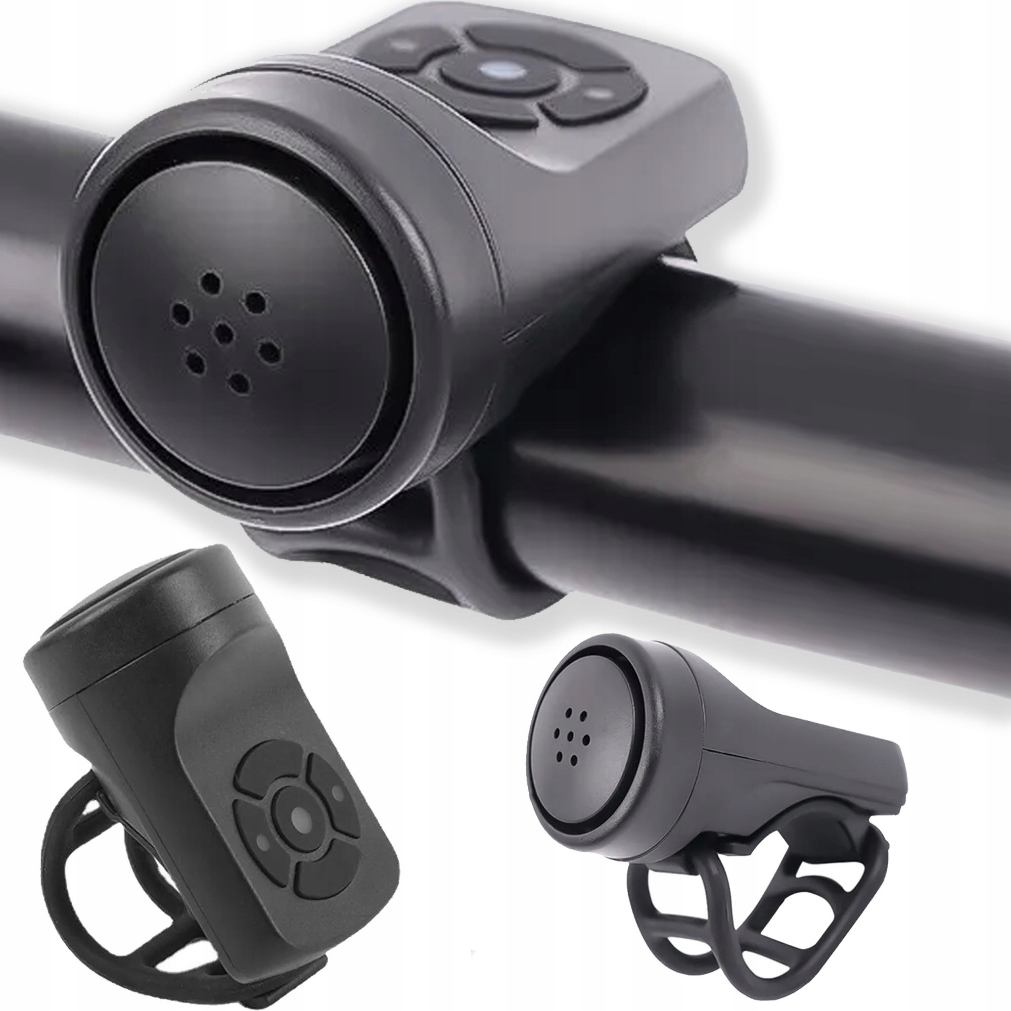 DZWONEK ROWEROWY ELEKTRONICZNY USB Z ALARMEM GŁOŚNY 120dB KLAKSON NA ROWER