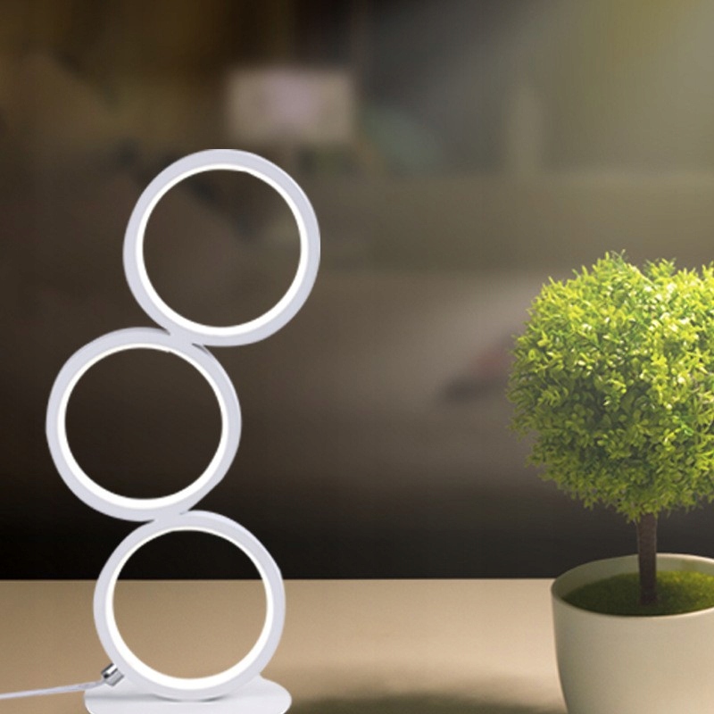 Okrągła lampa stołowa biała ID011 Kolor biały