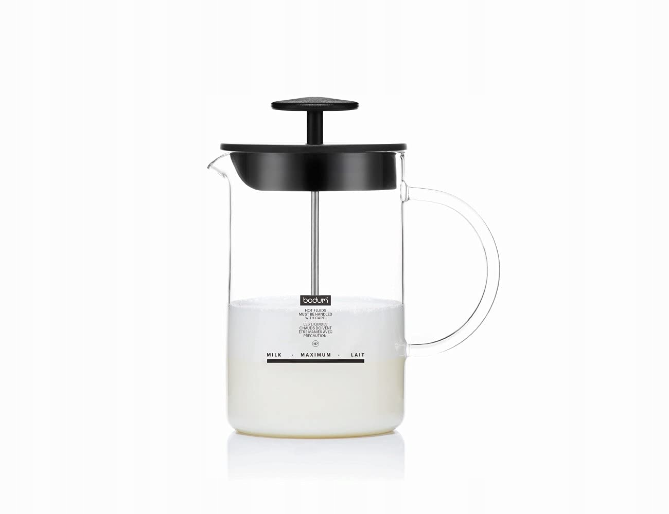BODUM Spieniacz Do Mleka Latteo Czarny Szklany Uchwyt 18cm — miniatura 2