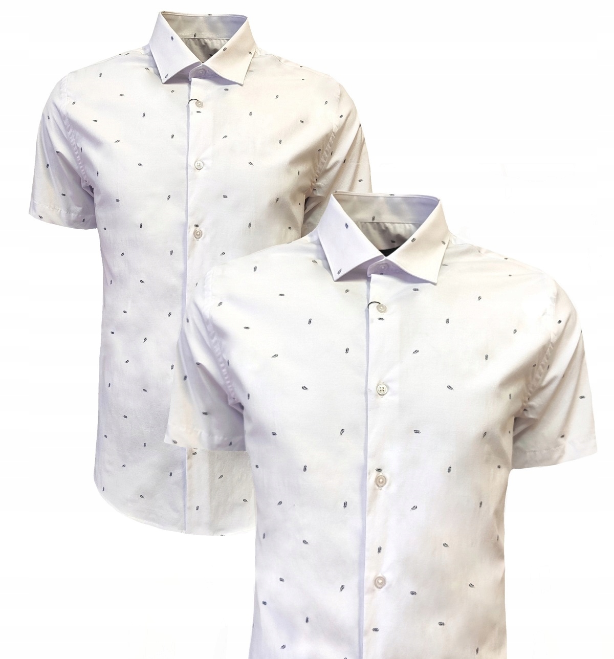 Pánská Košile Casual Bavlněná, Bílá, Vzor XXL