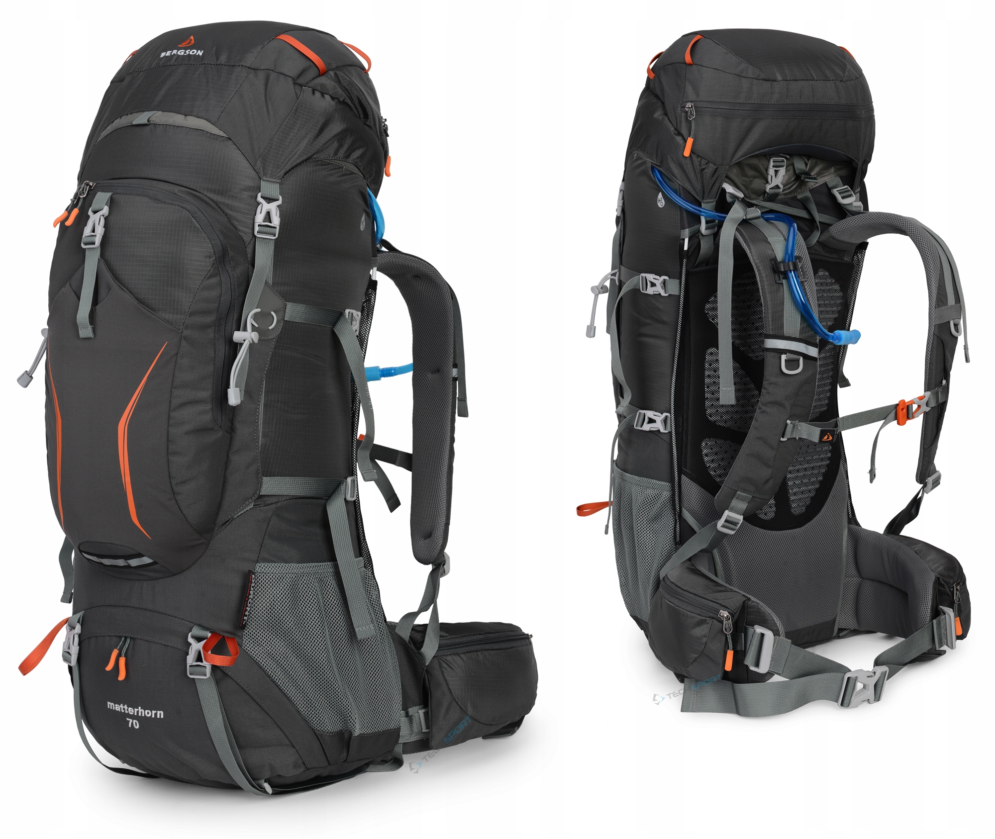 Prostorný Značkový Turistický Batoh Bergson Matterhorn 70-80L