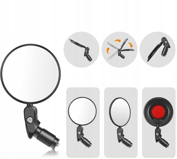 LUSTERKO ROWEROWE OBROTOWE 360° NA KIEROWNICE CZARNE Marka Inna marka