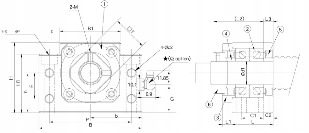 Blok łożyskujący BK15 C7 strona napędowa Marka inny