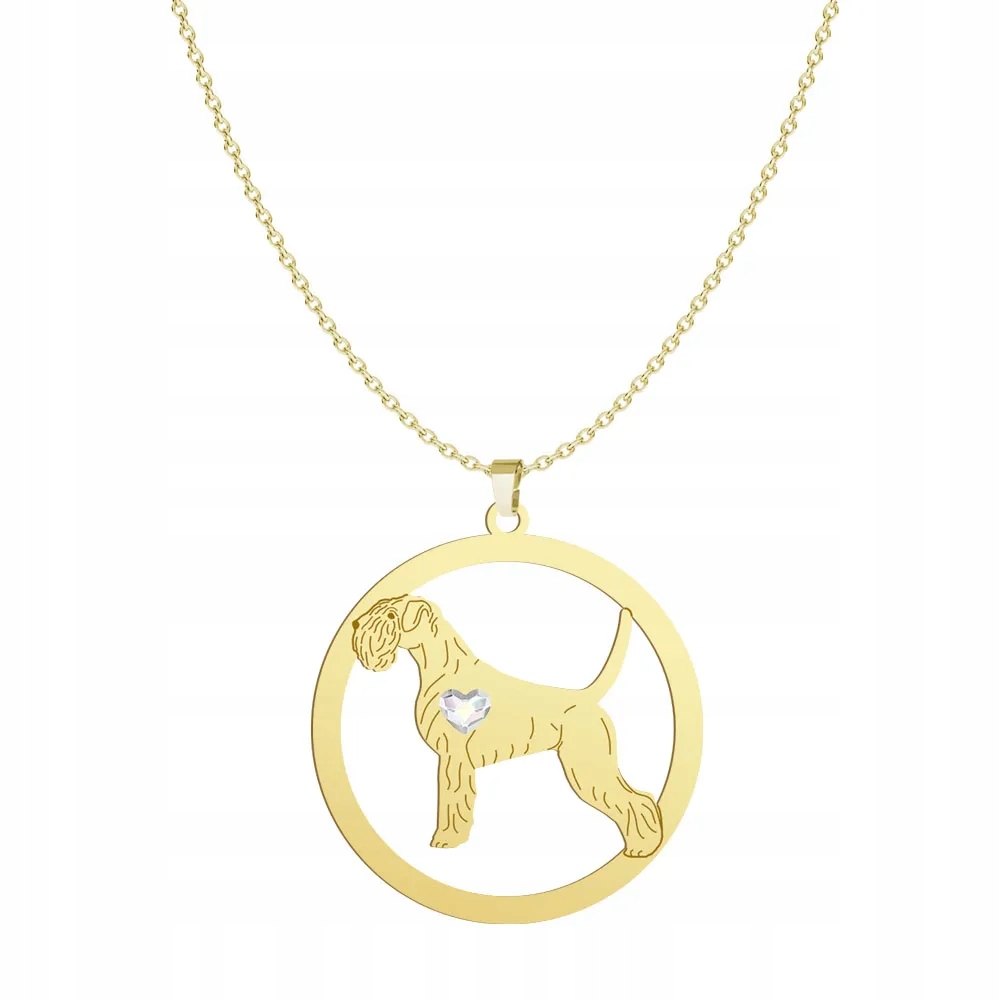 Zlatý náhrdelník se psem Šnaucer 925 Dárek Řetízek Žena Gravírování Bonus