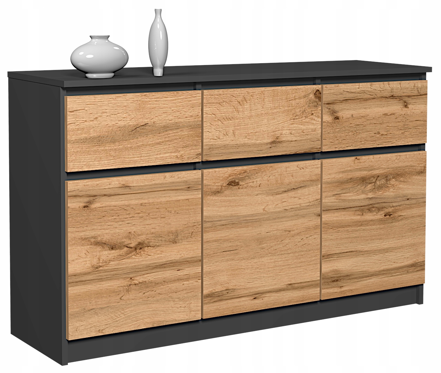 GRAFIT DĄB WOTAN KOMODA SZAFKA ASTRA 120-33N