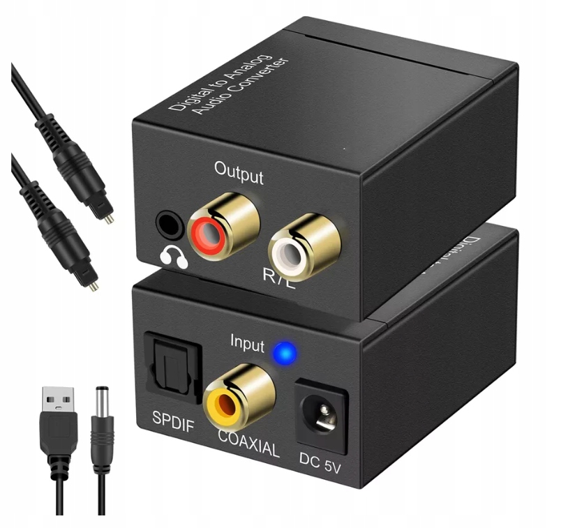 

Konwerter Toslink Digital Analog Coaxial do 2x Rca
