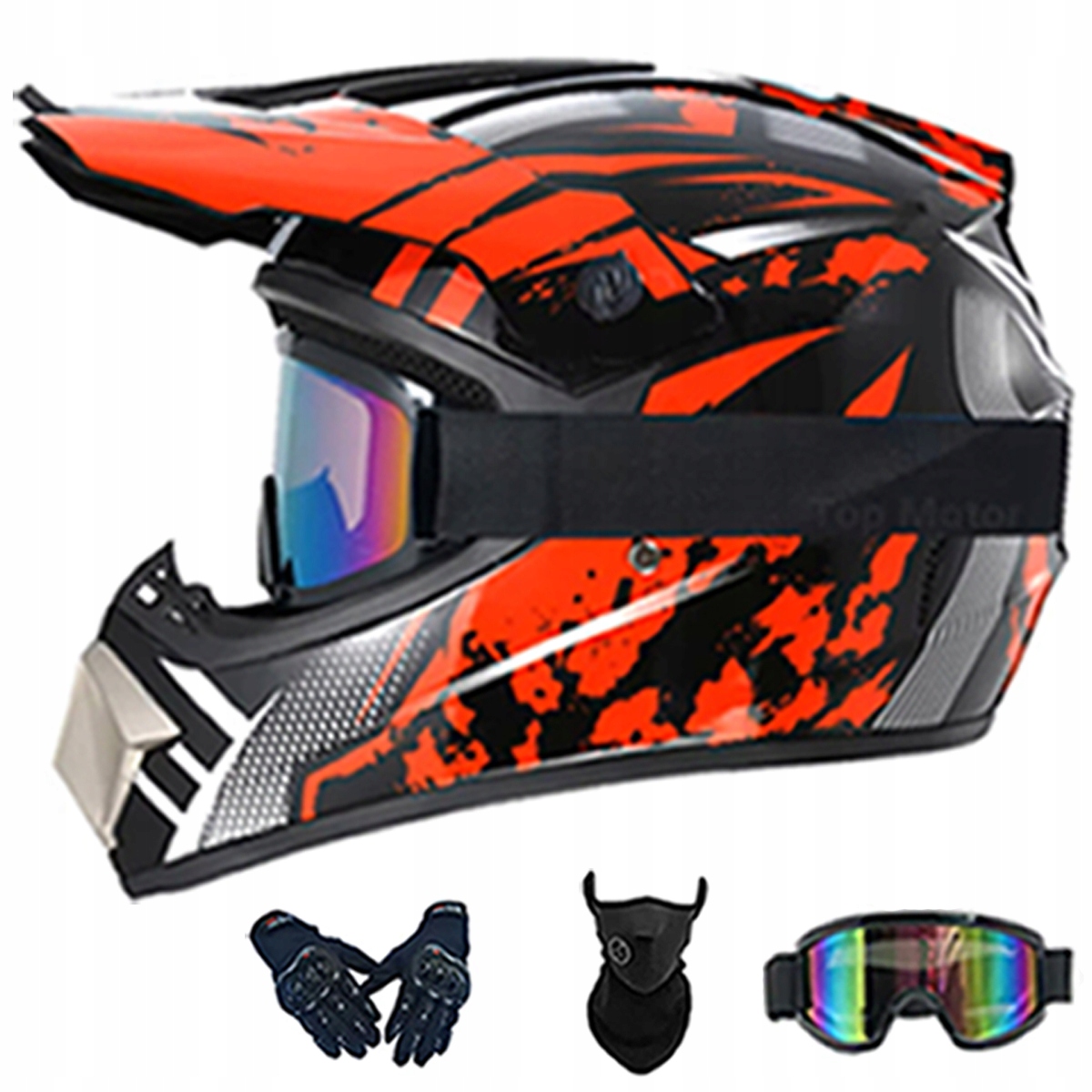 Motocyklová Přilba Lehká Enduro Quada Brýle Rukavice Maska XL