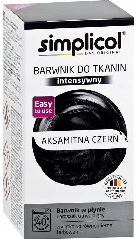 

Simplicol Trwała Farba do Tkanin, Aksamitna Czerń
