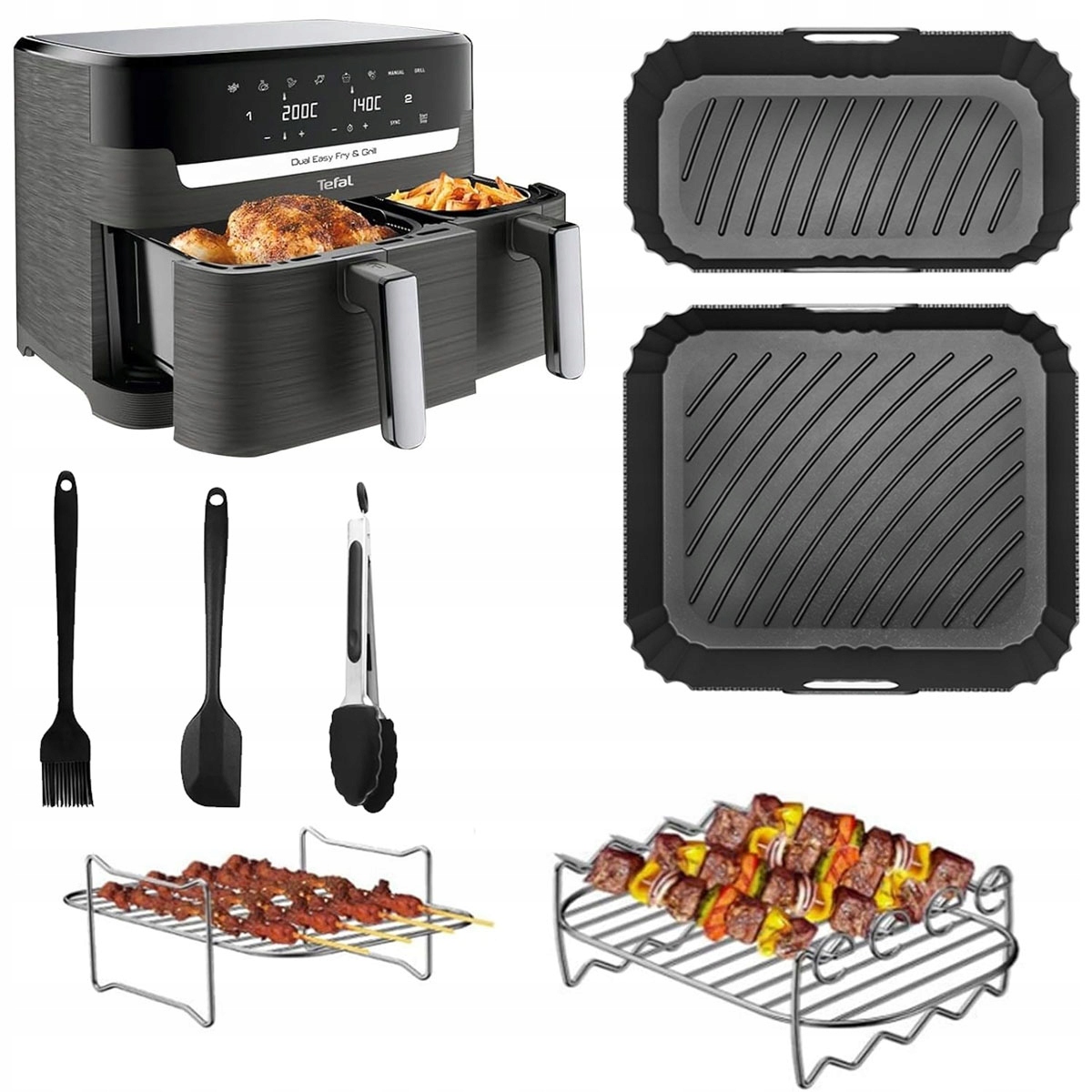 Zestaw Akcesoriów Do Frytkownicy Airfryer Tefal EY9018 Dual Easy Fry 5,2L