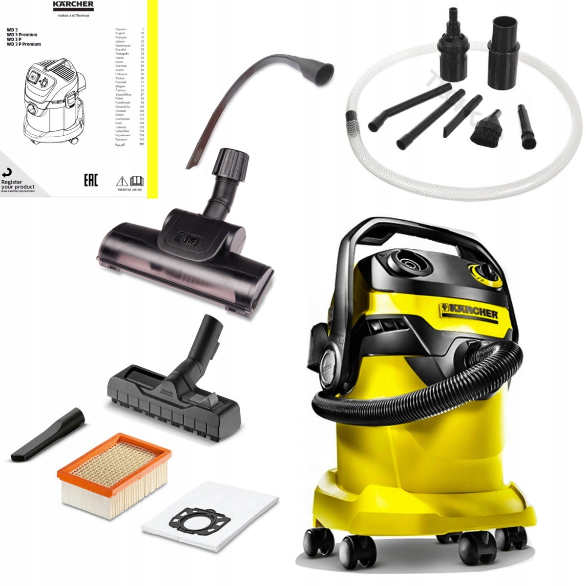 

Odkurzacz uniwersalny Wd 5 Karcher Giga Zestaw ++