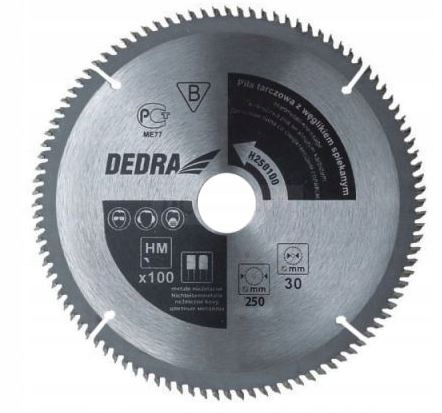 

Tarcza Piła do Aluminium 250 254mm 100 zębów Dedra
