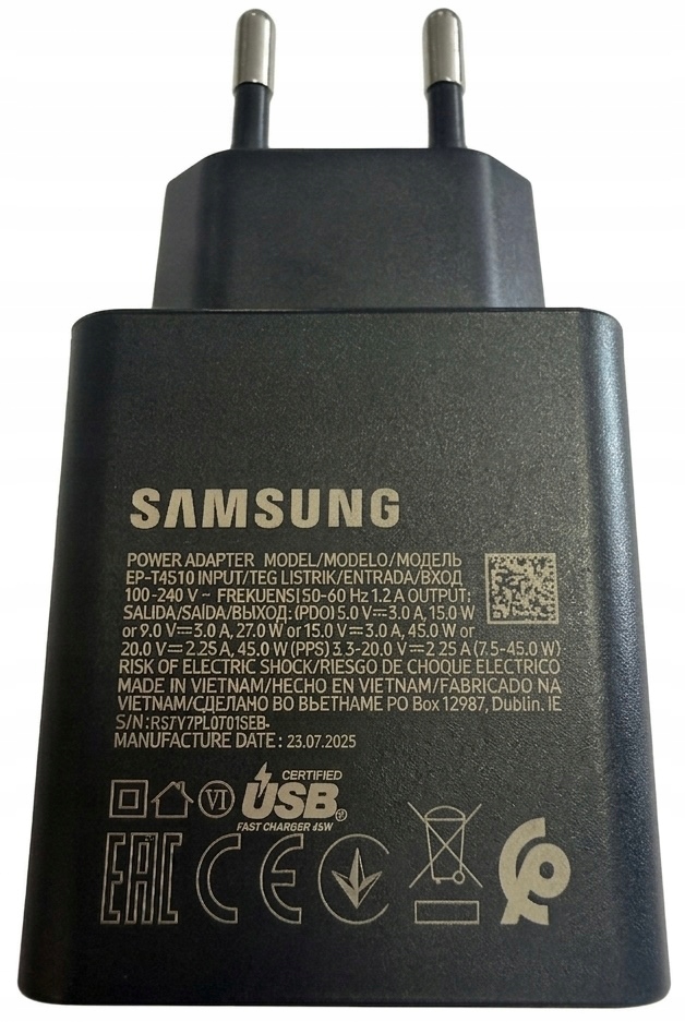 Oryg Ładowarka Sieciowa Samsung 45W Usb C Pd Galaxy S22 S23 S24 S25 Ultra