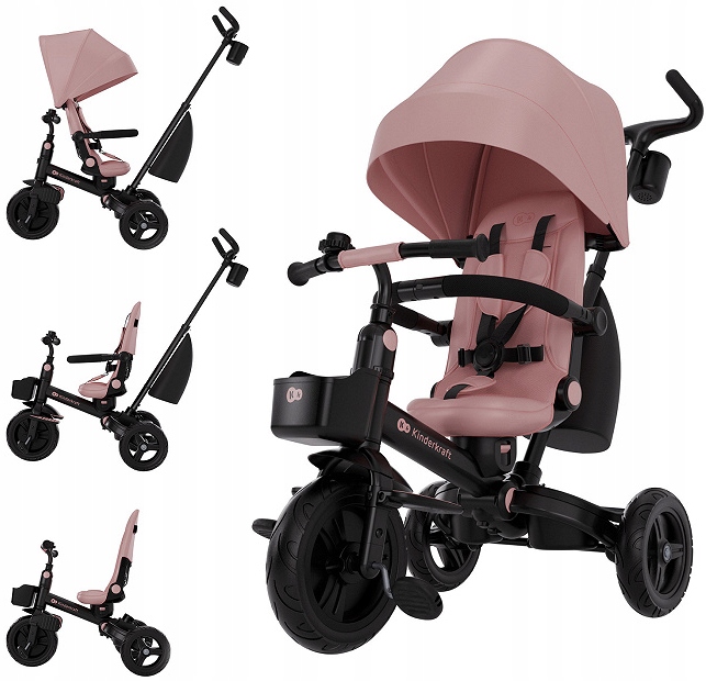 Kinderkraft Aveo 2 Plus Rowerek Dziecięcy Rower Trójkołowy 6w1 Pink
