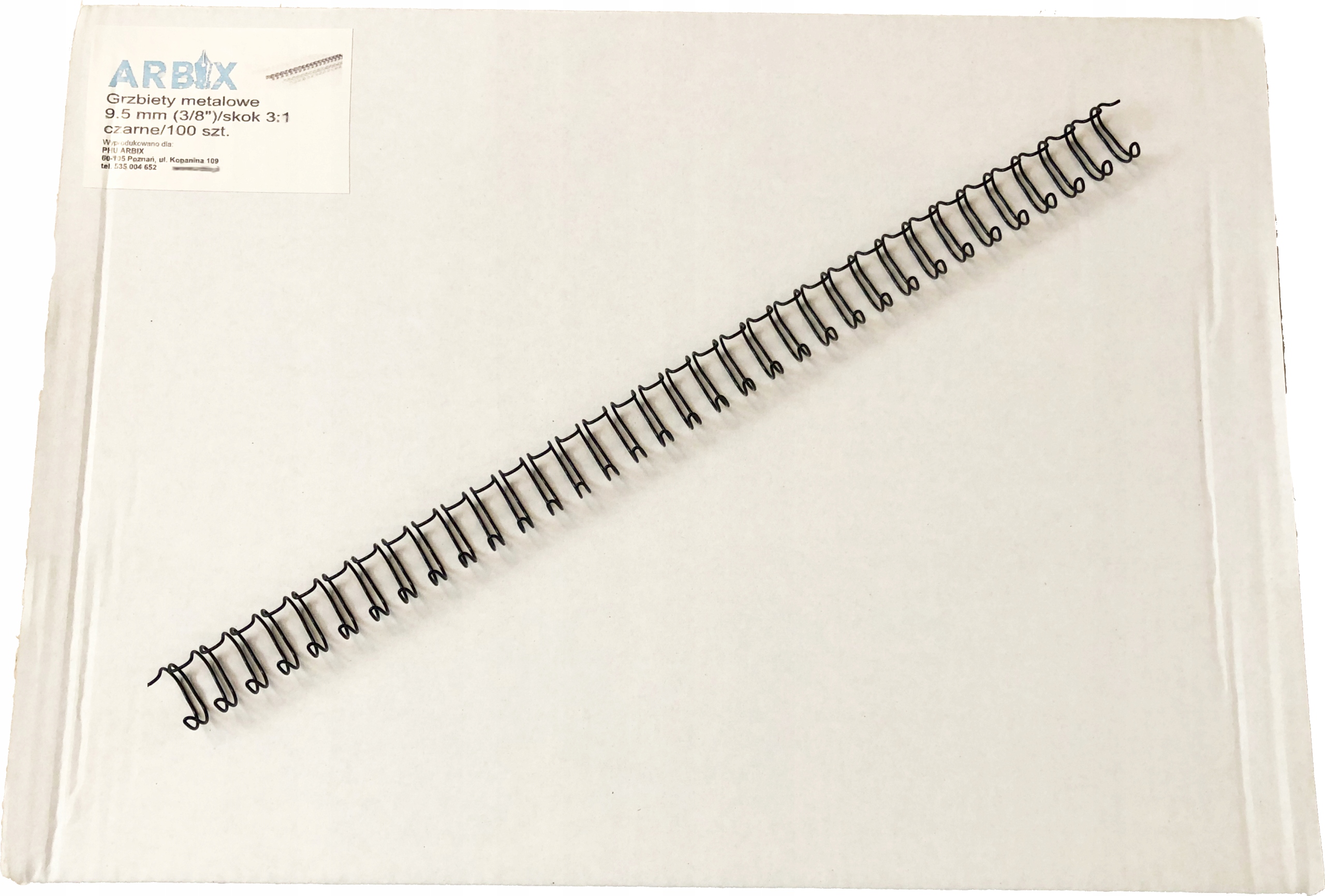 

Grzbiety drutowe metalowe 3/8" 3:1 Czarne