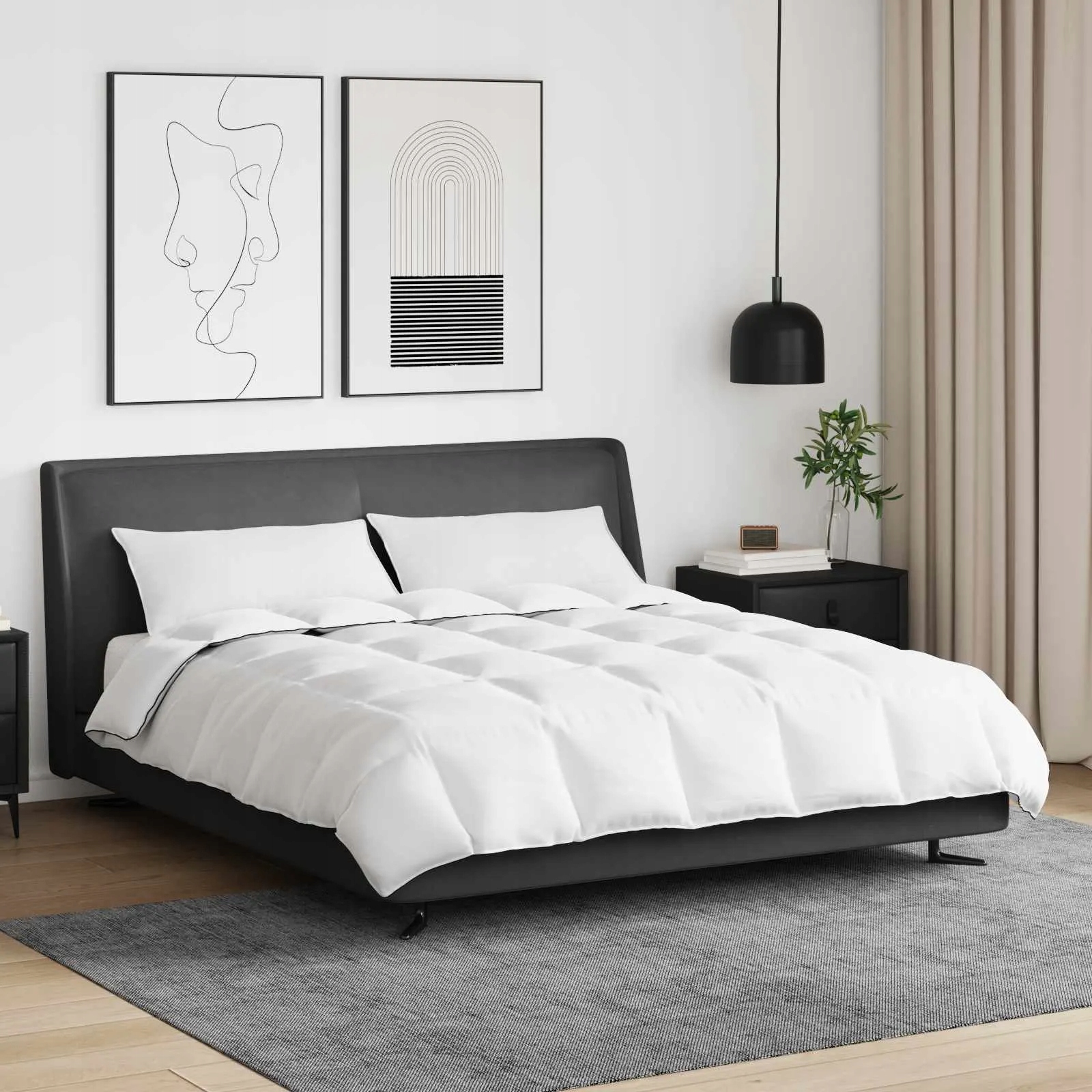 vidaXL Zimní přikrývka s polštářem 3 pcs Bílá Peří