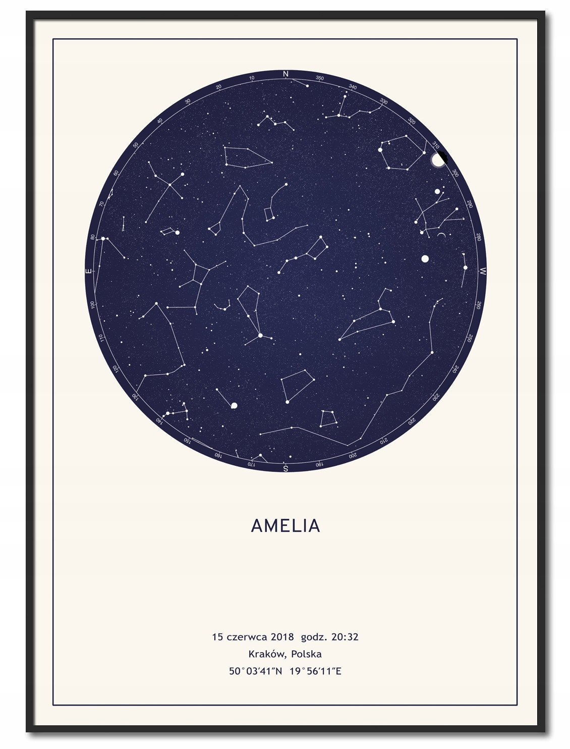 Plakat Mapa Nieba - Plakat personalizowany A4 Marka inna