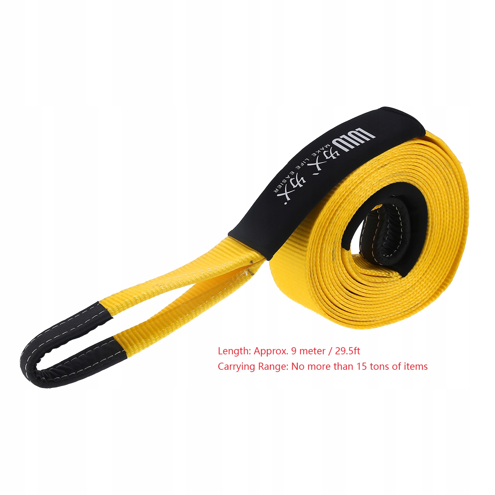 MOCNA LINA HOLOWNICZA PAS 15000KG 9M Waga produktu z opakowaniem jednostkowym 0.055 kg