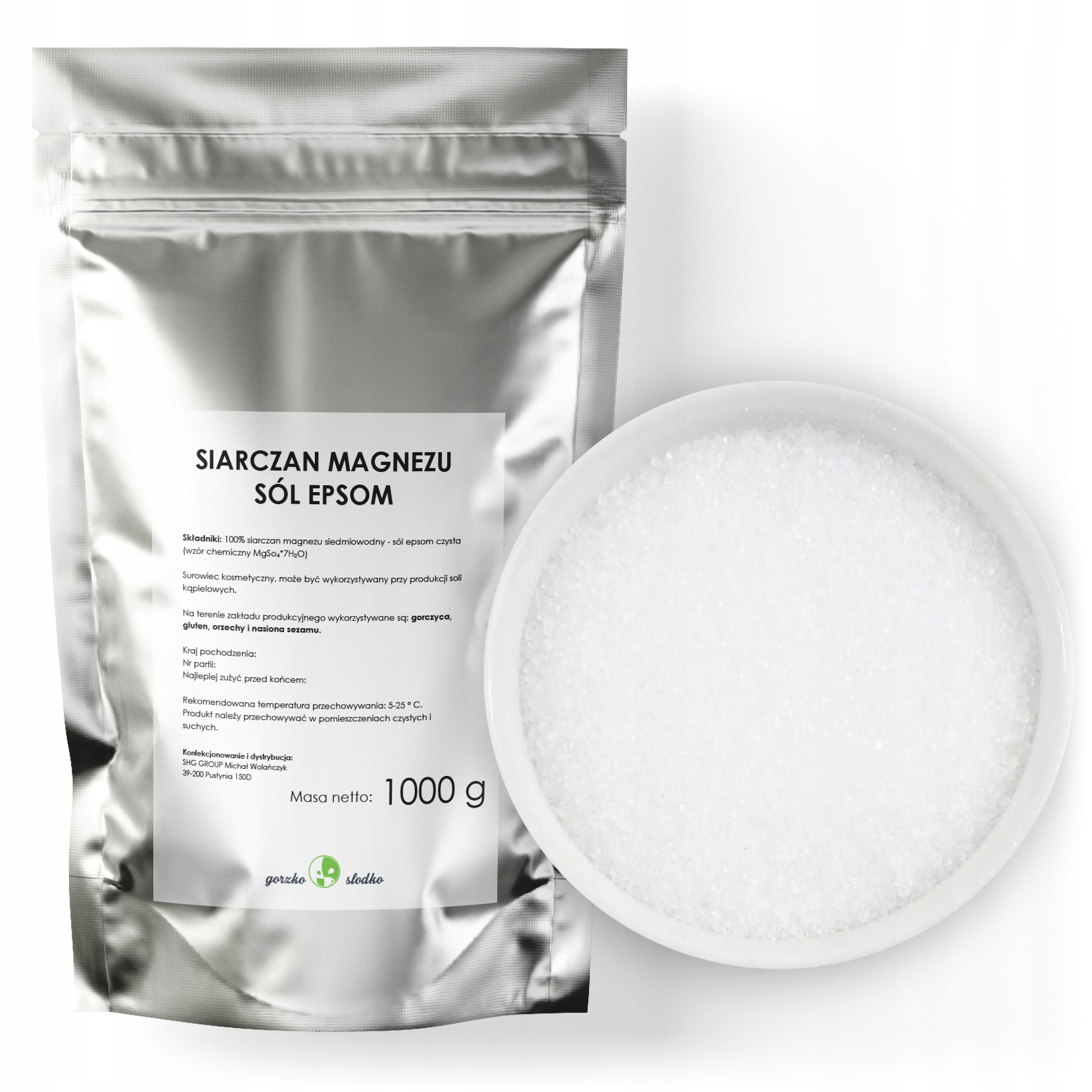 

Sól Epsom siarczan magnezu sól rzymska 1kg