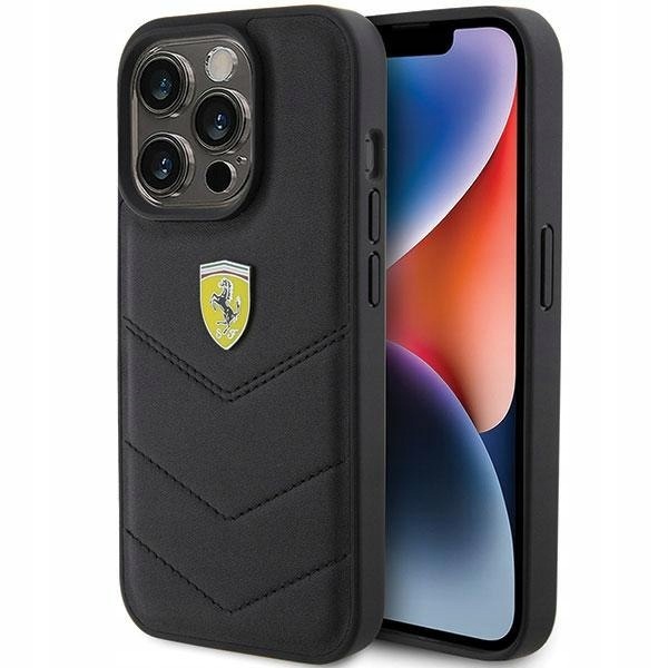 Ferrari FEHCP15LRDUK iPhone 15 Pro 6.1" czarny/black hardcase Quilted
