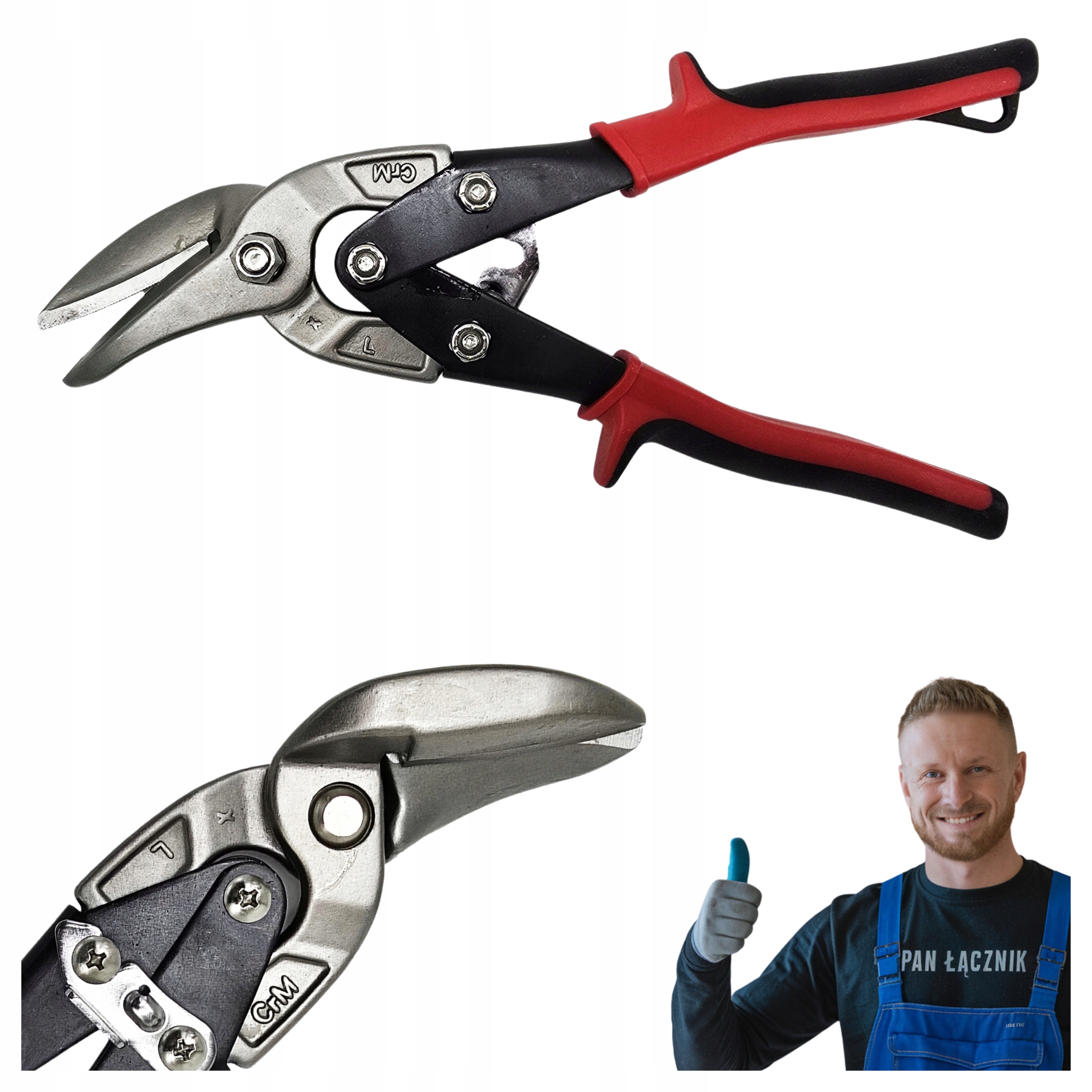 Nůžky na stříhání plechu z oceli Ruční levé 250 mm Jouanel Ergonomická rukojeť