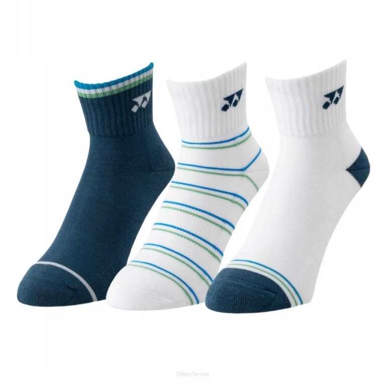 Skarpety Yonex 19236 Quarter 3 pary navy/white/green