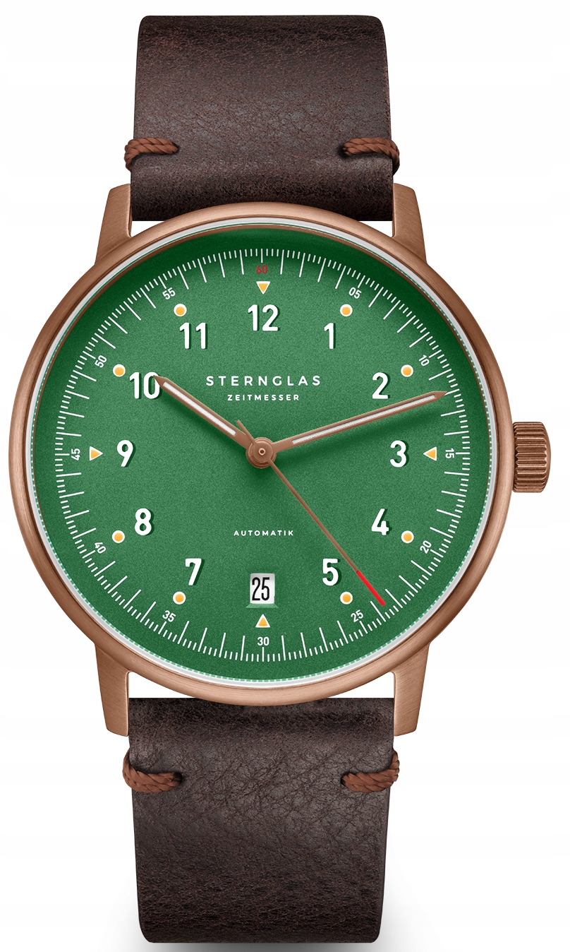 Nowy Zegarek męski Sternglas Lumatik S02-LMR19-VI17, Bronze,data